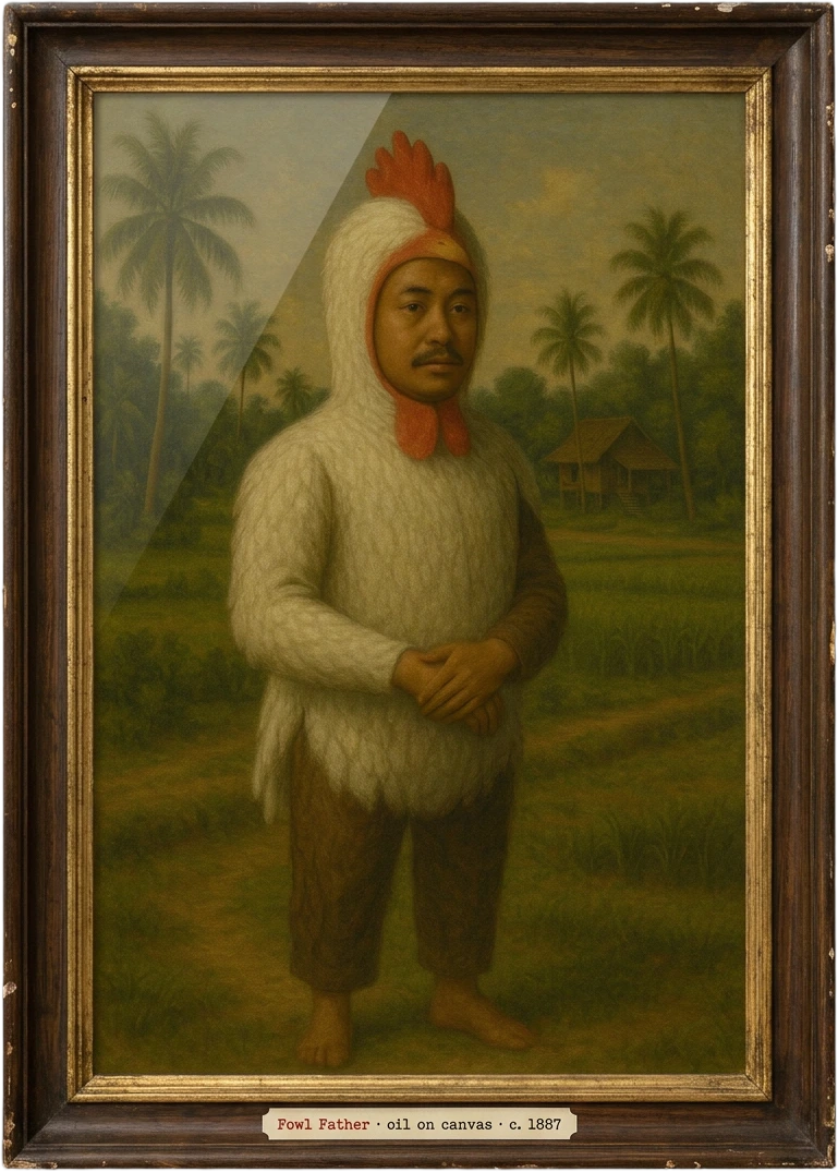 Fowl Father oil painting