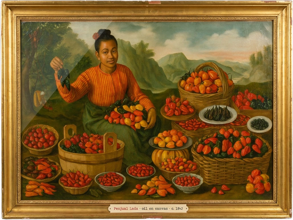 Penjual lada oil painting