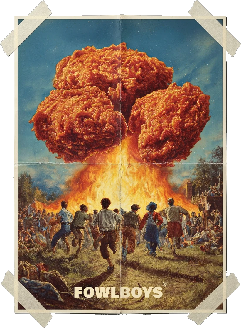 Fowlboys clucksplosion poster